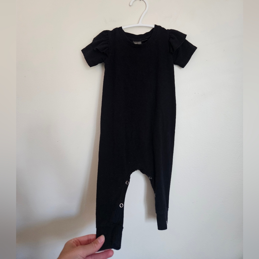 Classic Black Kids Romper Wooly Doodle